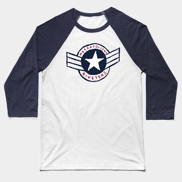 Metropolitan Riveteeeers Baseball T-Shirt by Very Simple Graph